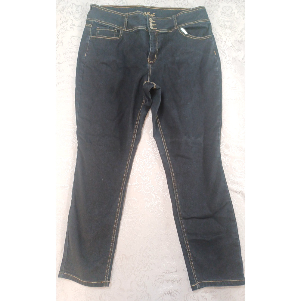 Copperflash Women's Denim Black Stretch Jeans Sz 18W High Rise Skinny